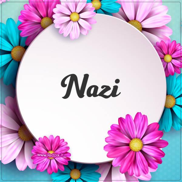 نازی به انگلیسی طرح گل های صورتی