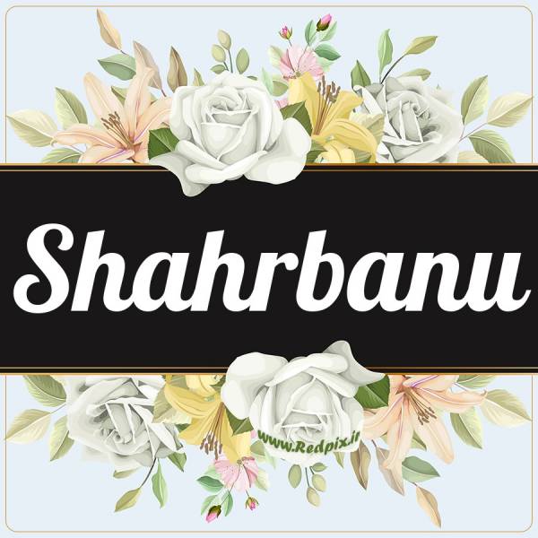 شهربانو به انگلیسی طرح گل سفید Shahrbanu