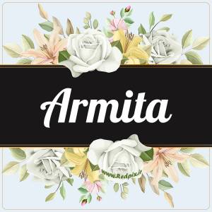 آرمیتا به انگلیسی طرح گل سفید armita