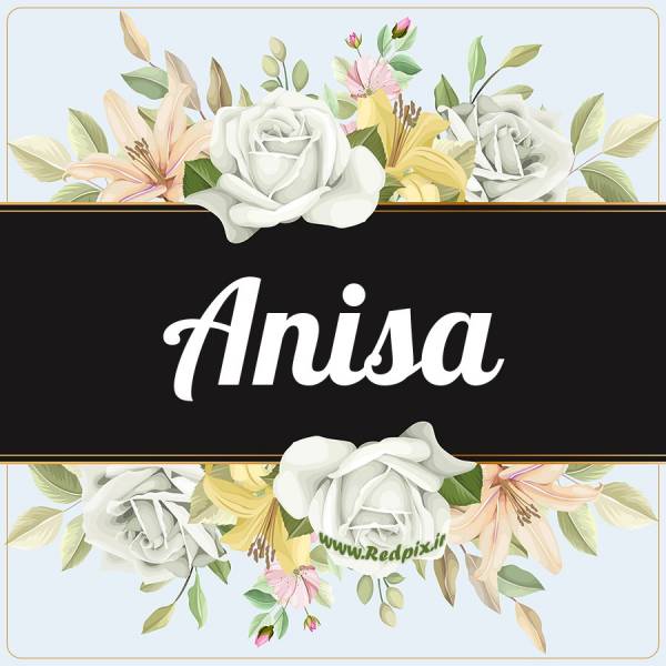 آنیسا به انگلیسی طرح گل سفید anisa