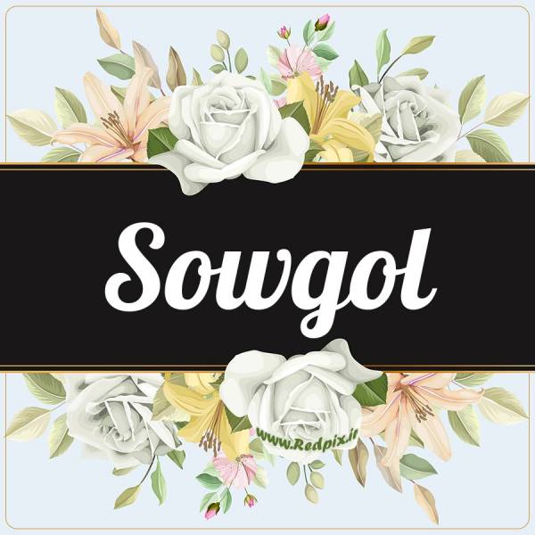 سوگل به انگلیسی طرح گل سفید sowgol