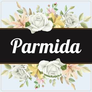 پارمیدا به انگلیسی طرح گل سفید parmida