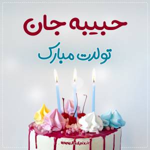 حبیبه جان تولدت مبارک طرح کیک تولد