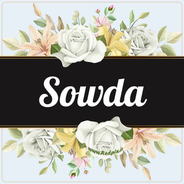 سودا به انگلیسی طرح گل سفید sowda