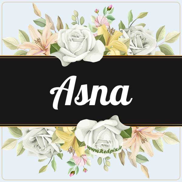 آسنا به انگلیسی طرح گل سفید asna