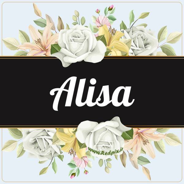 الیسا به انگلیسی طرح گل سفید alisa
