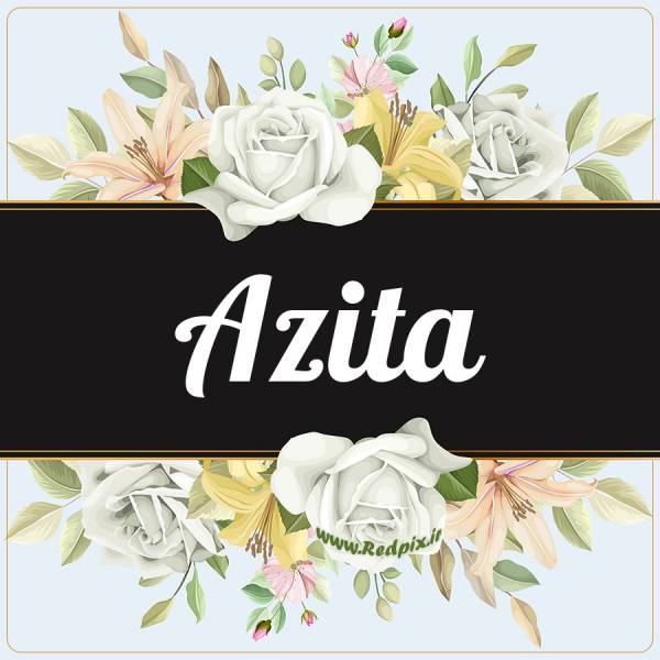 آزیتا به انگلیسی طرح گل سفید azita