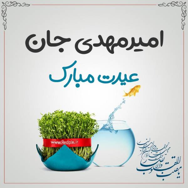 امیرمهدی جان عیدت مبارک طرح تبریک سال نو